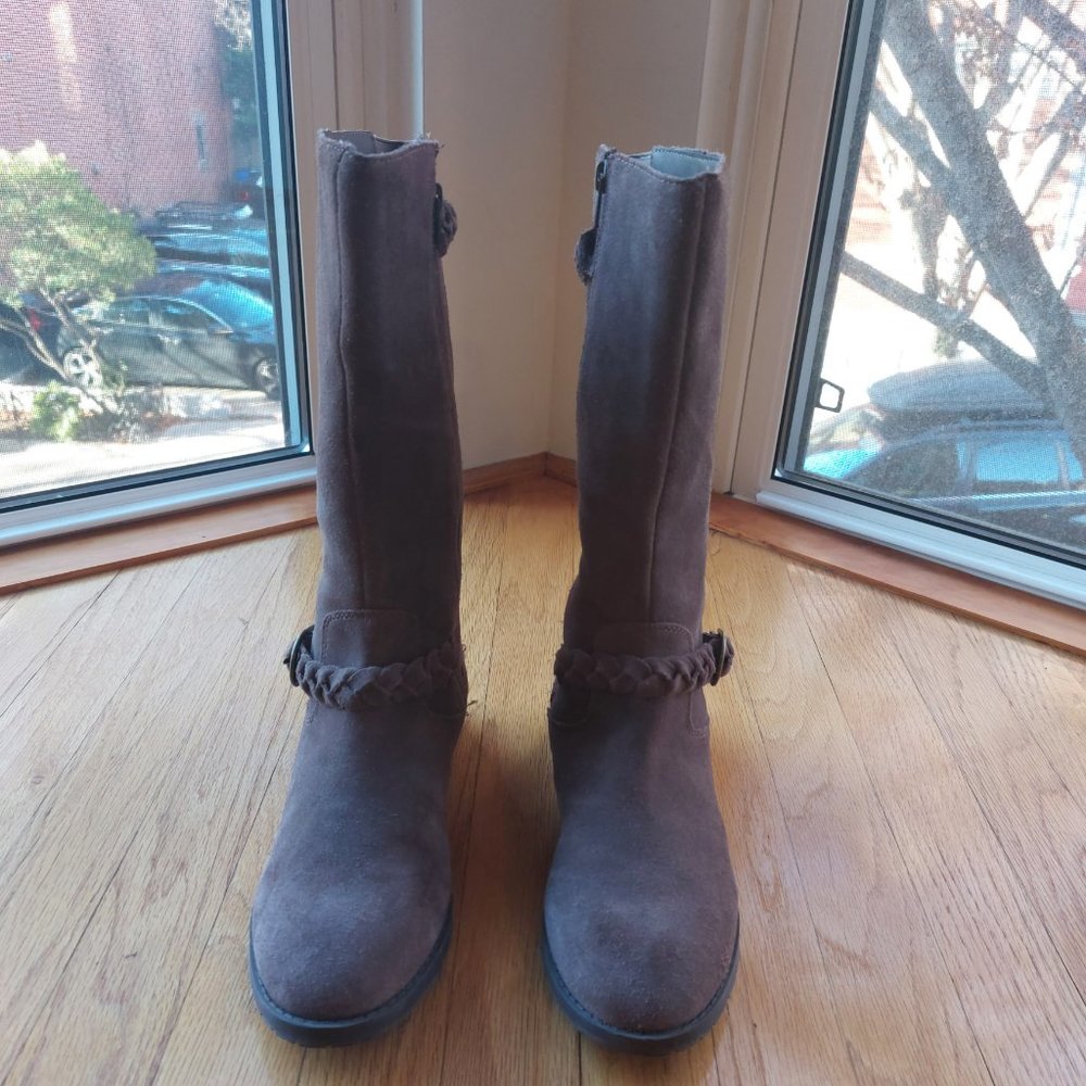Land's End Light Brown Suede Cowboy Boots Size 7M